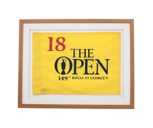 Flag Display Frame. Frame size: 45.5x60cm. Perfect for Golf Flags and other flag memorabilia | The Open | Golf Championship | The Masters (Oak Frame)