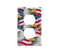Flag Eagle Patriotic Duplex Outlet Cover, PC Kitchen Outlet Covers, Standard Size 1-Gang 4.53 x 2.76 Inches