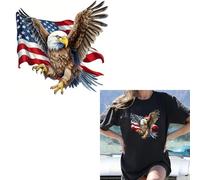 Flag Eagle Spread Wings Iron On Transfers for T-Shirts Rub on Transfers Stickers Vinyl Ready to Press Stickers Iron on Decals for T-Shirts Clothing Hoodie DIY Crafts