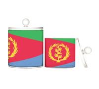 Flag Eritrea Accurate Dimensions Clear Plastic Candy Organizer Storage with lid Pantry Essentials Decorative Storage Bins for Cotton Swabs,Cotton Pads,Floss Picks,Paper Clips,Hair