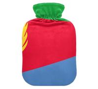 Flag Eritrea Accurate Dimensions Water Bottle for Hot Water with Soft Cover, 1L Warm Water Bottle for Bed for Arthritis
