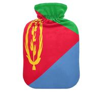 Flag Eritrea Accurate Dimensions Water Bottle for Hot Water with Soft Cover, 2L Hotwater Bag for Hand Feet Warmer