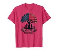 Flag Family Values T-Shirt, Men, Red Heather, Medium