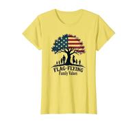 Flag Family Values T-Shirt, Women, Lemon Yellow, X-Small