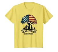 Flag Family Values T-Shirt, Youth, Lemon Yellow, Large