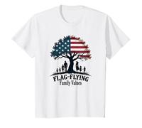 Flag Flying Family Values T-Shirt, Kids, White, 8 Years