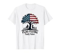 Flag Flying Family Values T-Shirt, Men, White, M
