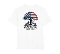 Flag Flying Family Values T-Shirt, Men's Big and Tall, White, 5X Tall
