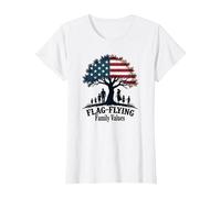 Flag Flying Family Values T-Shirt, Women, White, L