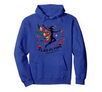 Flag Flying Fashion Fan Pullover Hoodie, Adult Unisex, Royal Blue, L