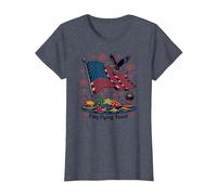 Flag Flying Feast T-Shirt, Women, Heather Blue, XS