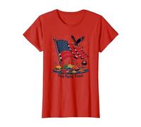 Flag Flying Feast T-Shirt, Women, Red, XL