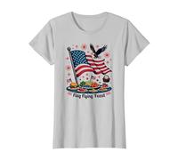 Flag Flying Feast T-Shirt, Women, Silver, XL