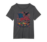 Flag Flying Feast T-Shirt, Women's Plus, Dark Heather Grey, 6X