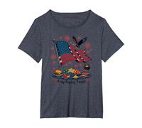 Flag Flying Feast T-Shirt, Women's Plus, Heather Blue, 5X