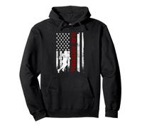 Flag Football American Flag Distressed USA Patriotic Player Pullover Hoodie