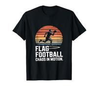 Flag Football Chaos in Motion Retro Sunset Player T-Shirt