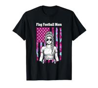 Flag Football Mom Distressed American Flag Camo T-Shirt