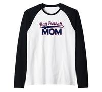 Flag Football Mom Mama Raglan Baseball Tee