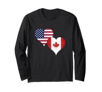 Flag for American Canadian on Independence Day A Canada USA Long Sleeve T-Shirt