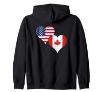 Flag for American Canadian on Independence Day A Canada USA Zip Hoodie