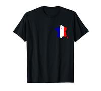 Flag France Blue White Red July 14th Map of France T-Shirt