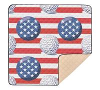 Flag Golfs 4th of July Independence Day Soft Thick Baby Gym & Activity Mat for Floor Lightweight Travel Play Mat for Baby Toddler Infant, 50'' x 50''