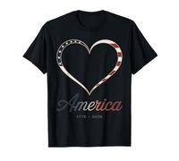 Flag Heart 1776 2026 July 4th 250th Birthday T-Shirt