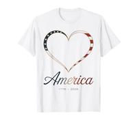 Flag Heart 1776 2026 July 4th 250th Birthday T-Shirt