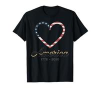 Flag Heart 1776 2026 July 4th 250th Birthday T-Shirt
