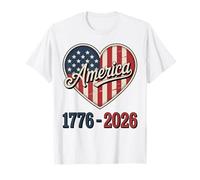 Flag Heart 1776 2026 July 4th 250th Birthday T-Shirt