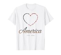 Flag Heart 1776 2026 July 4th 250th Birthday T-Shirt