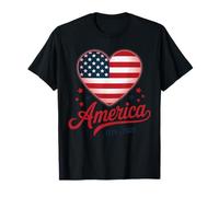 Flag Heart 1776 2026 July 4th 250th Birthday T-Shirt