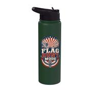 Flag Hunt Mode Deer Antlers Vintage Stainless Steel Insulated Water Bottle