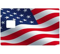 Flag in the Wind Sticker for Bank Cards, US format, differentiate and decorate your bank card according to your wishes