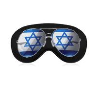 Flag Israel Glasses Sleep Mask Soft Blackout Eye Mask Eye Shade Cover with Adjustable Strap for Men Women