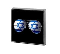 Flag Israel Glasses Square Badge Metal Lapel Pins Brooches for Clothing Decoration