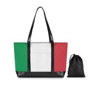Flag Italy Accurate Dimensions Official Trendy Tote Bag With Laptop Compartment with Zipper Structured Tote for Pool Gym Grocery Travel with maletines para mujer