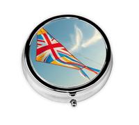 Flag Kite Portable Pill Box, 3 Compartment Pill Box, can be Put into Wallet, Pocket, Light and Convenient, mini Round Pill Box