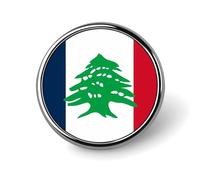 Flag Lebanese French Round Brooch Pin Lapel Pins Tie Suit Dress Accessories Wedding Birthday for Men Women