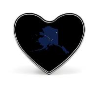 Flag Map of Alaska Cute Heart Badge for Women Men Novelty Funny Brooches Pins for Shirts Bags Hats