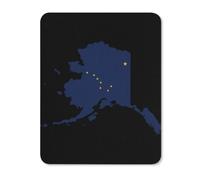 Flag Map of Alaska Printed Mouse Pad with Stitched Edges Non Slip Vertical Mousepad Desk Mat for Office Gaming
