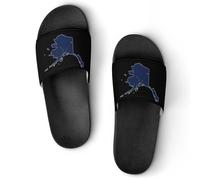 Flag Map of Alaska Slippers for Indoor Outdoor