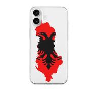 Flag Map of Albania Cute Case Compatible with iPhone 16 16 Plus 16 Pro 16 Pro Max 16 E Phone Cover