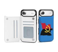 Flag Map of Angola Printed Flip Phone Cases Compatible with iPhone 17