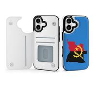 Flag Map of Angola Printed Flip Phone Cases Compatible with iPhone 17