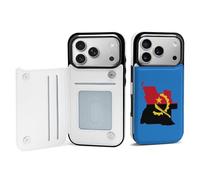 Flag Map of Angola Printed Flip Phone Cases Compatible with iPhone 17