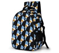 Flag Map of Argentina Adult Backpack Daypack Large Capacity Travel Double Shoulder Bag for Work 16.5 Inch