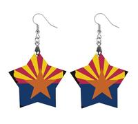 Flag Map of Arizona Novelty Women's Dangle Earrings Fashion Printed Wood Earring Drop Pendants Jewelry