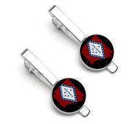 Flag Map of Arkansas 1 Pair Men's Tie Clips Lightweight Necktie Tie Bars for Business Wedding Suit